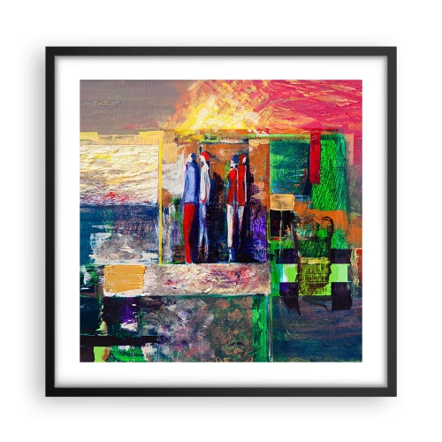 Affiche dans un cadre noir - Poster - Relations et émotions - 50x50 cm