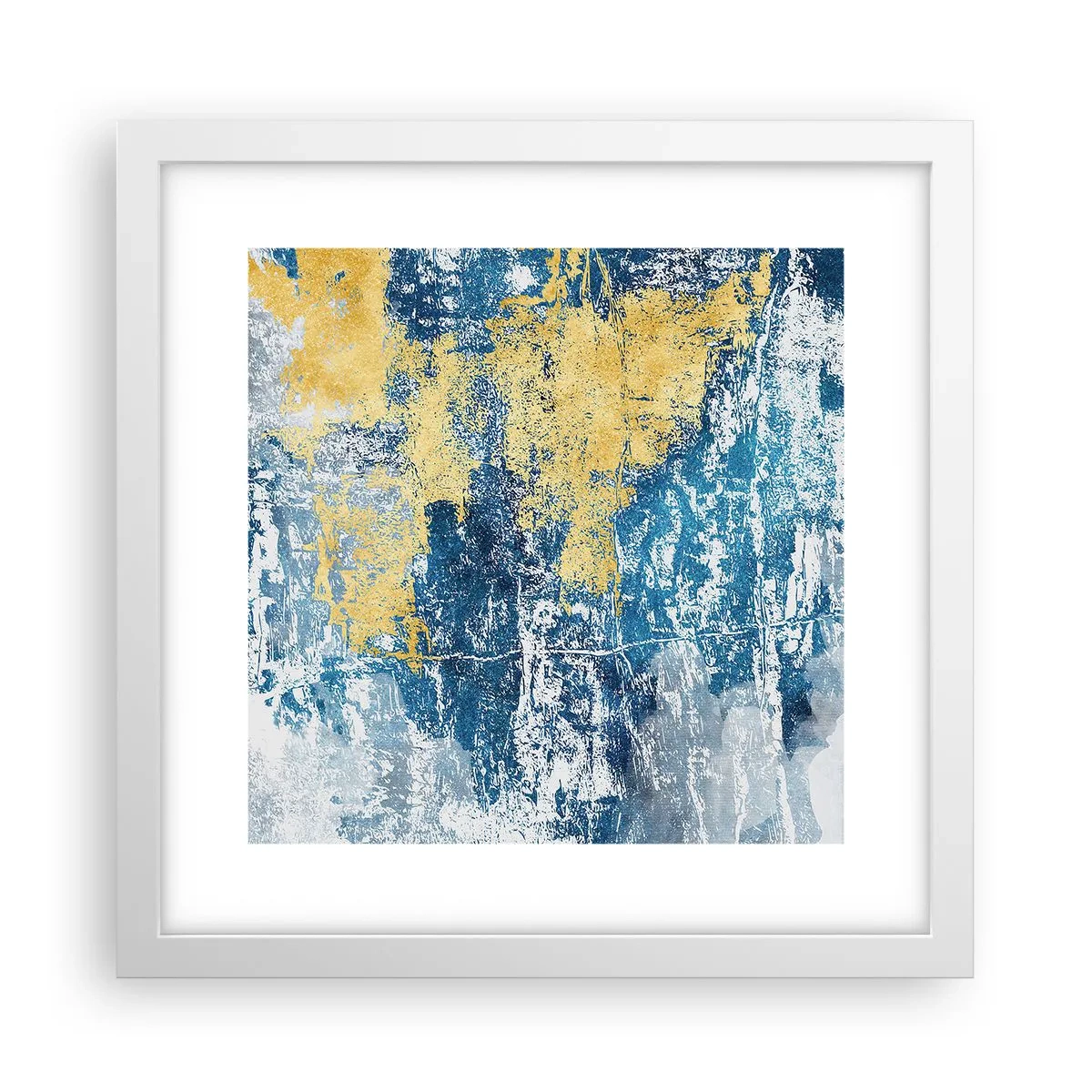 Affiche dans un cadre blanc - Poster - Abstraction du temps - 30x30 cm