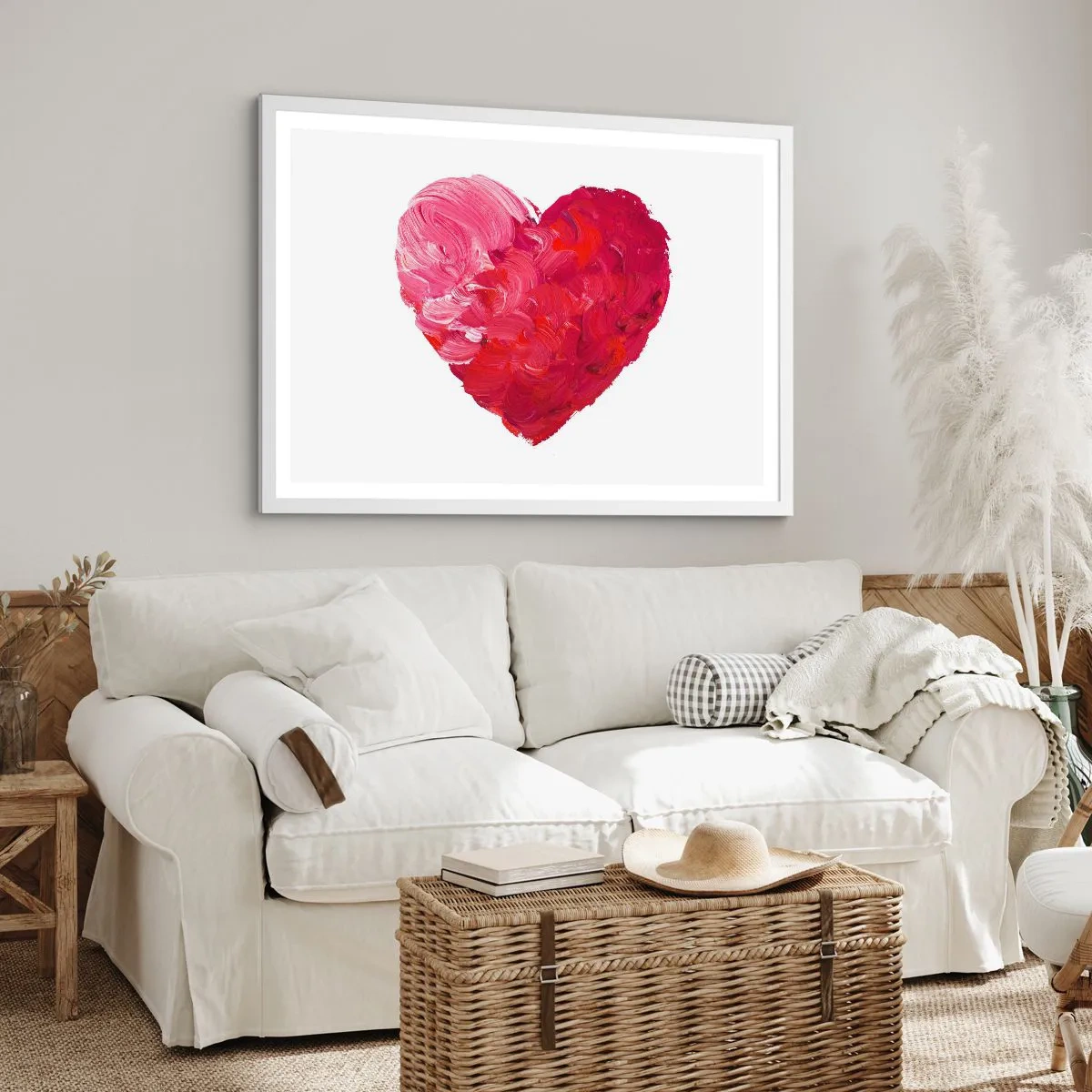 Affiche dans un cadre blanc - Poster - All you need is love - 100x70 cm