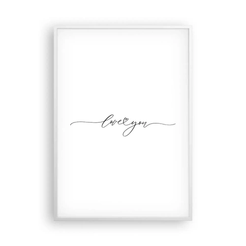 Affiche dans un cadre blanc - Poster - Noir sur blanc - 70x100 cm