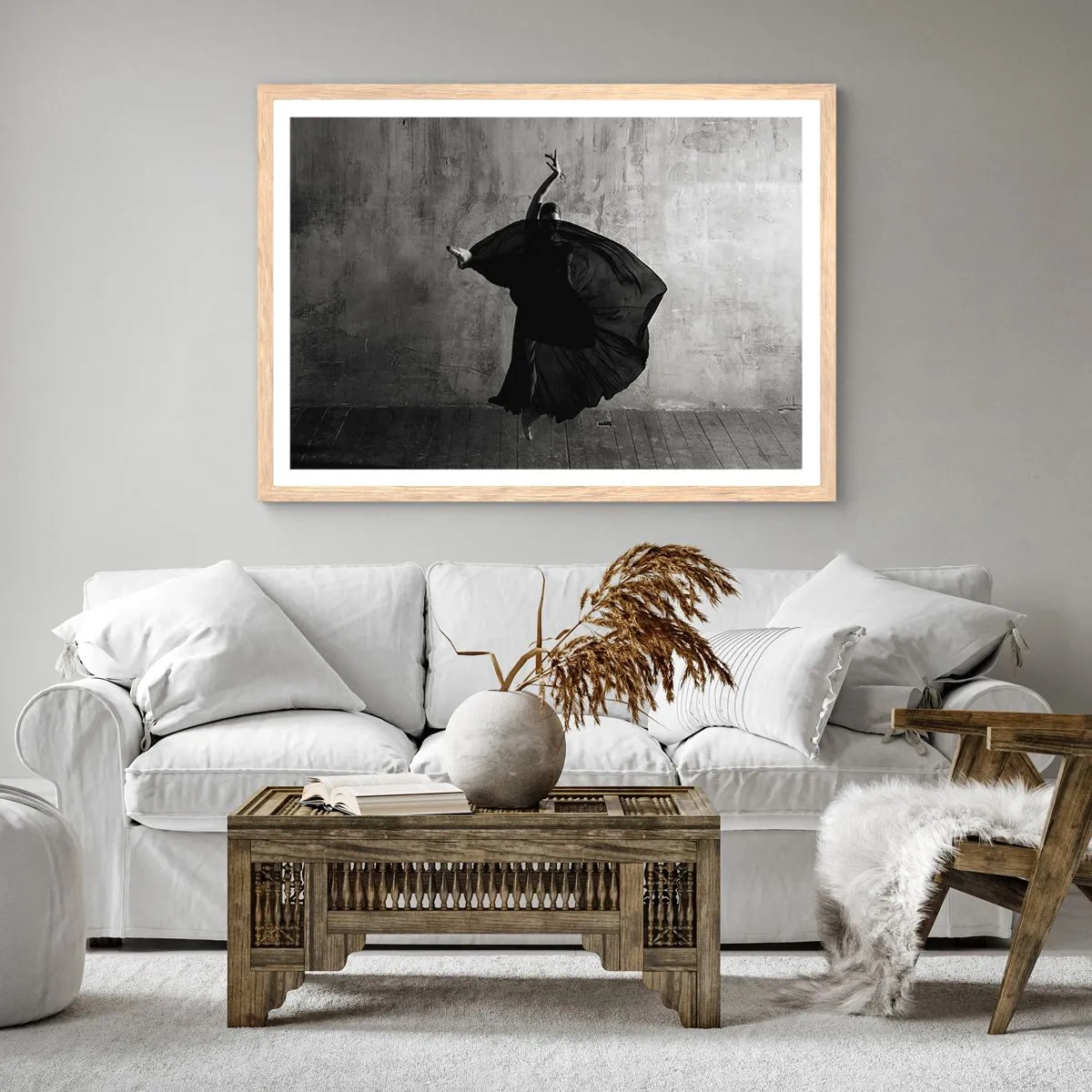 Affiche dans un chêne clair - Poster - Pas plein de passion - 100x70 cm