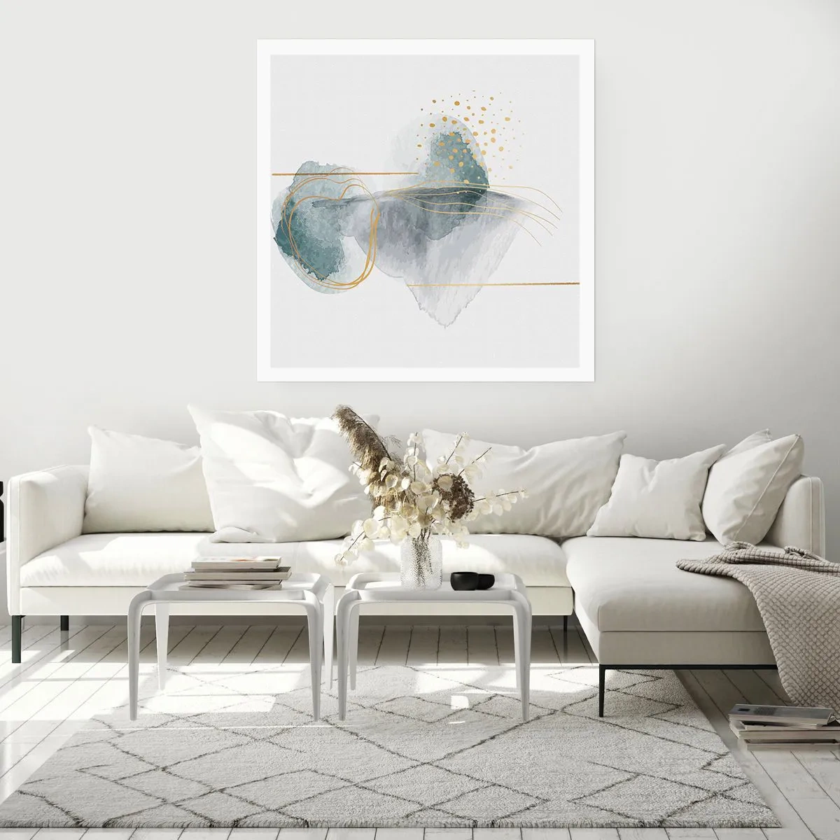 Affiche - Poster - À propos de la relation entre le gris et l'or - 60x60 cm