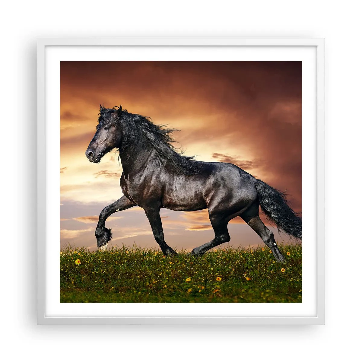 Affiche dans un cadre blanc - Poster - Livres noirs - 60x60 cm