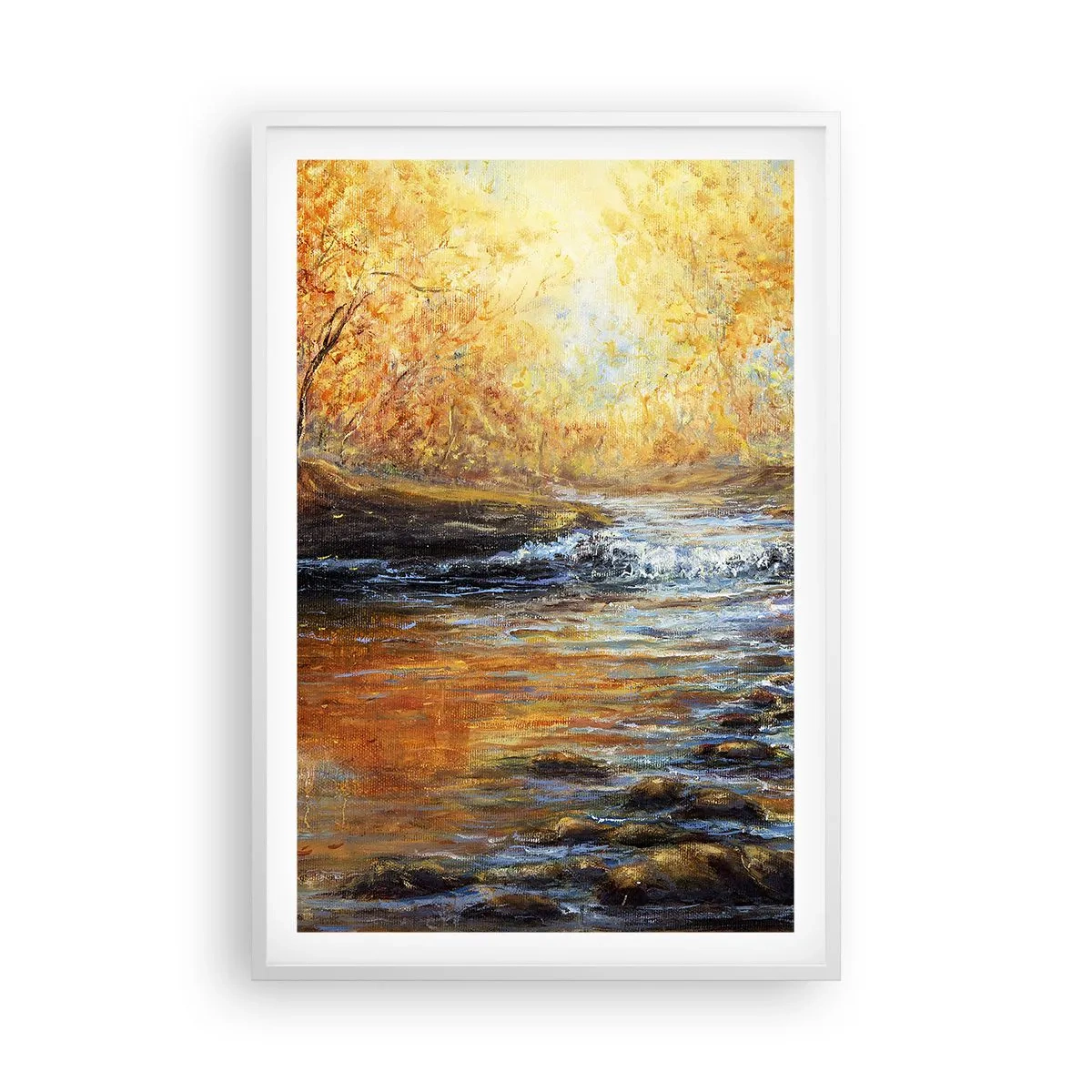 Affiche dans un cadre blanc - Poster - Le ruisseau d'or - 61x91 cm