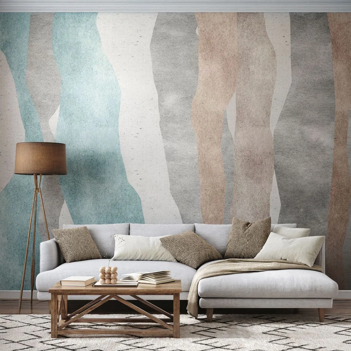 Papier peint sur mesure Autocollant Deluxe - Une étude de proximité - Pastel, Minimaliste, Lignes