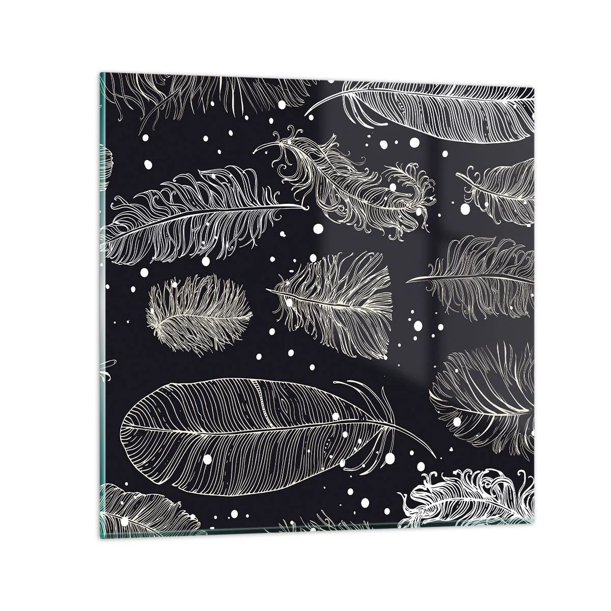 Impression sur verre - Image sur verre - Toile de plumes - 40x40 cm