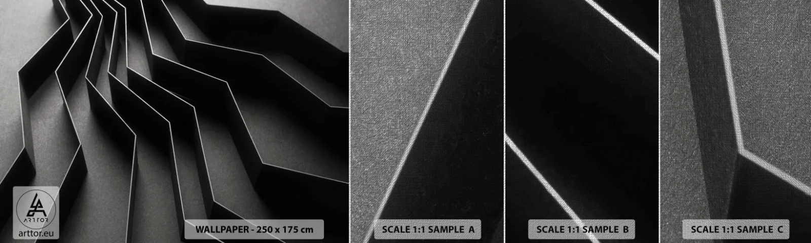 Échantillon de Papier Peint Premium Canvas - Ordre spatial - 3D, Labyrinthe, Moderne - 100x30 cm