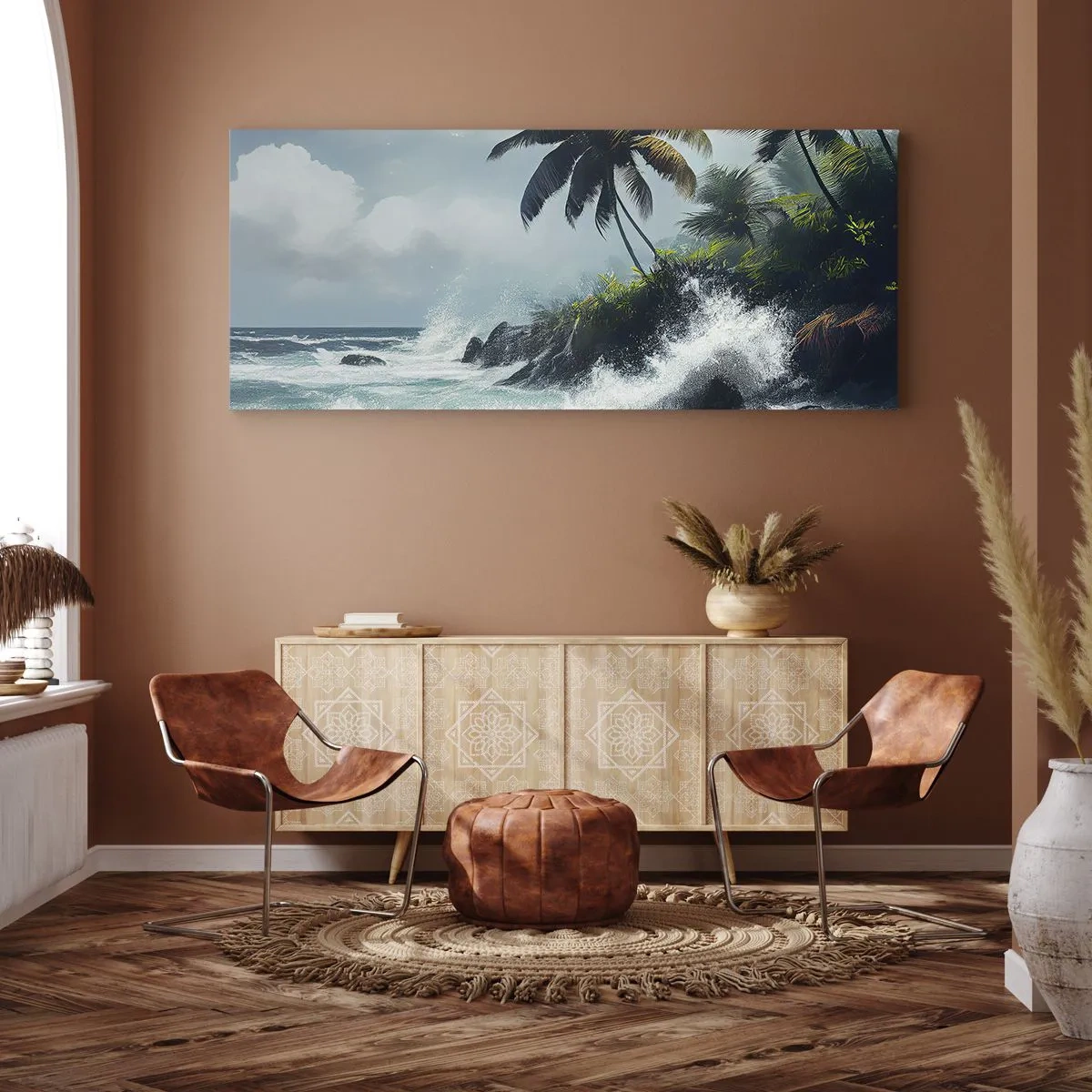 Impression sur toile - Image sur toile - Sur une côte tropicale - 90x30 cm
