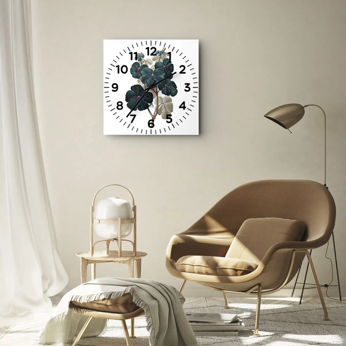 Horloge murale - Pendule murale - De l'ancien herbier - 40x40 cm