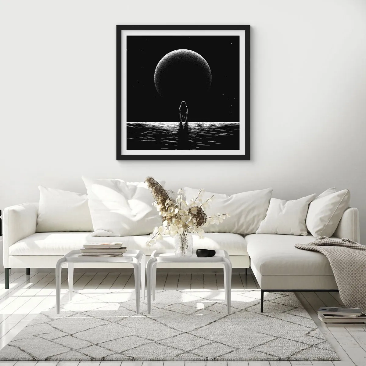 Affiche dans un cadre noir - Poster - Face à face - 30x30 cm