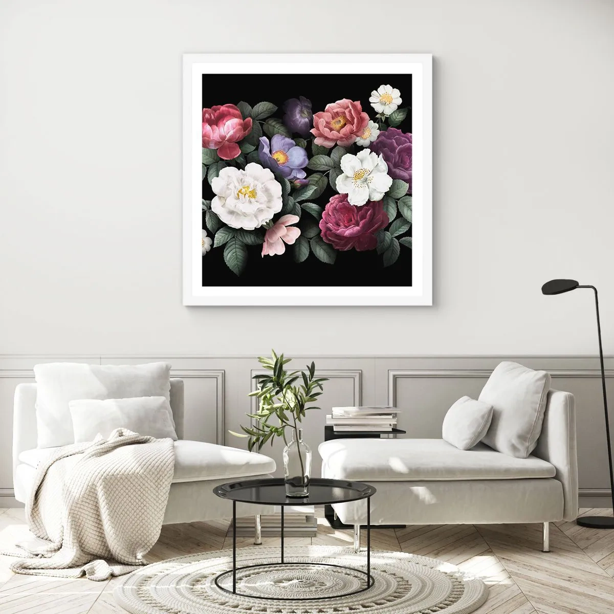 Affiche dans un cadre blanc - Poster - D'un jardin anglais - 50x50 cm