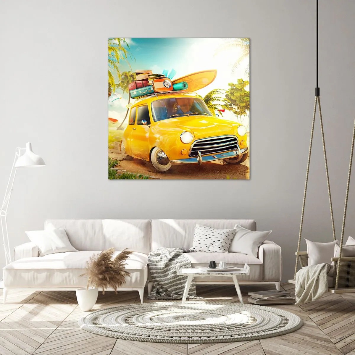 Impression sur toile - Image sur toile - Un voyage pour plus d'un sourire - 40x40 cm