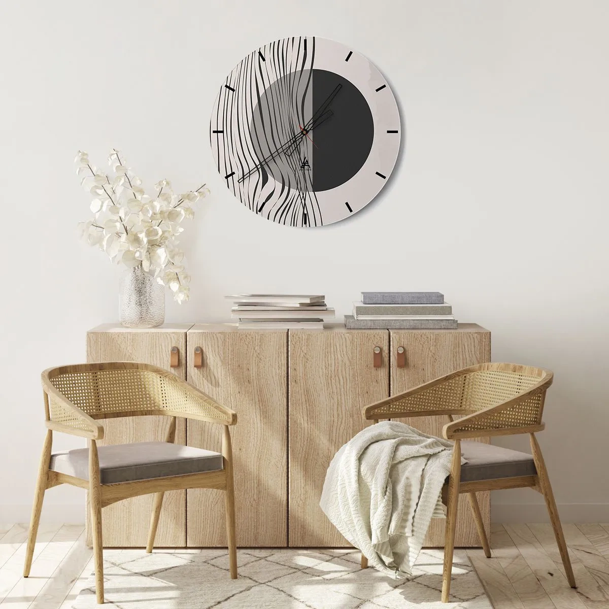 Horloge murale - Pendule murale - Demi composition - 30x30 cm