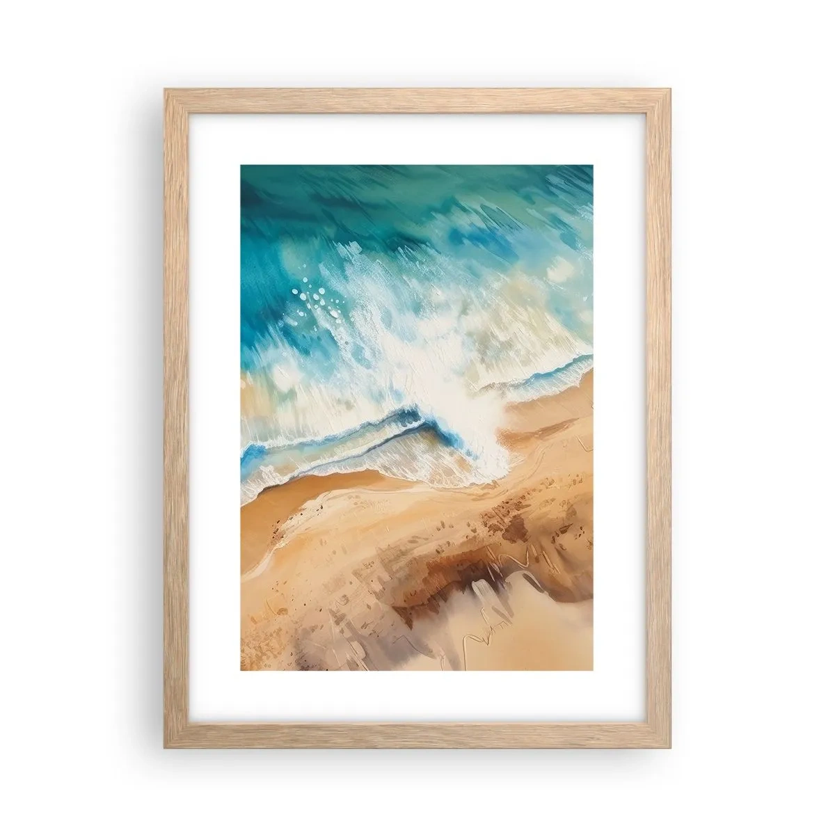 Affiche dans un chêne clair - Poster - La vague qui revient - 30x40 cm