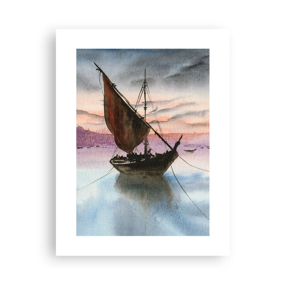 Affiche - Poster - Soirée au port - 30x40 cm