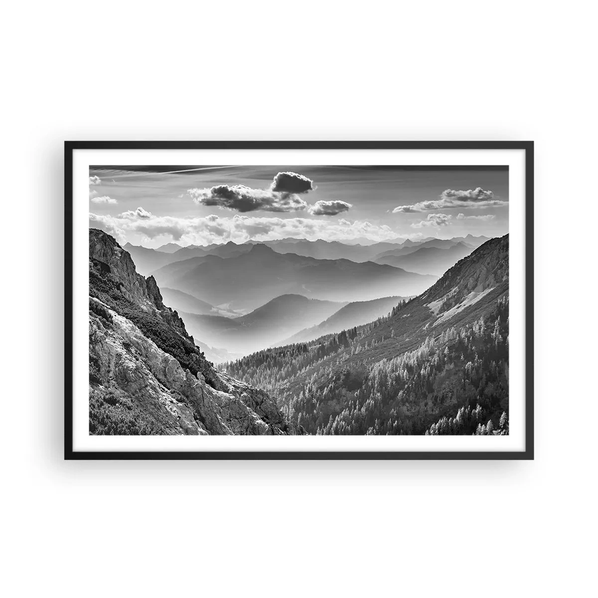 Affiche dans un cadre noir - Poster - Jusqu'à l'horizon - 91x61 cm