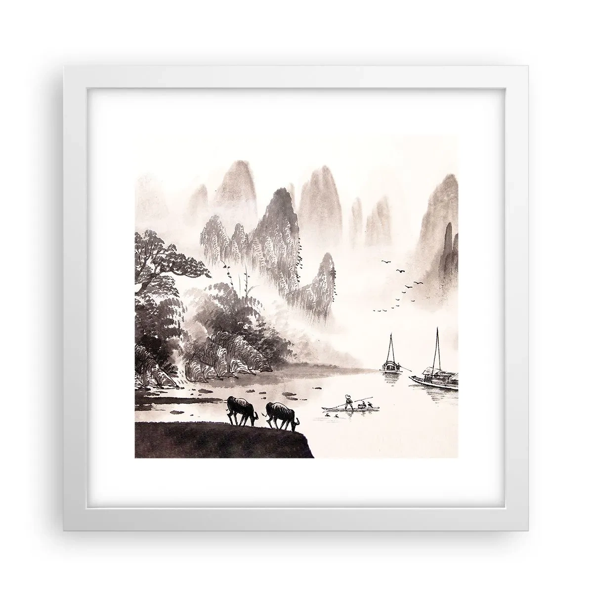 Affiche dans un cadre blanc - Poster - Le quotidien exotique de l'Orient - 30x30 cm