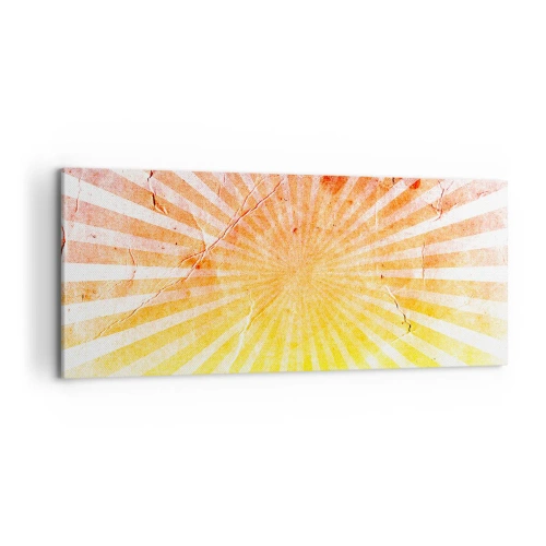 Impression sur toile - Image sur toile - Rayons de soleil dans les tons orange et jaune - 120x50cm - Levant et couchant - Décoration murale moderne pour le salon et la chambre ARTTOR