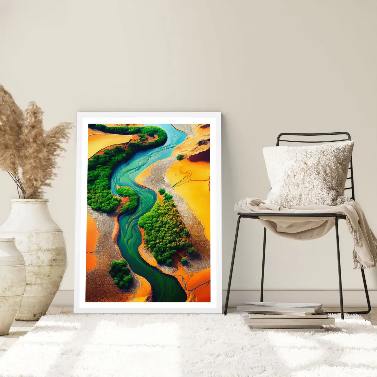 Affiche dans un cadre blanc - Poster - Rivière vivifiante - 40x50 cm