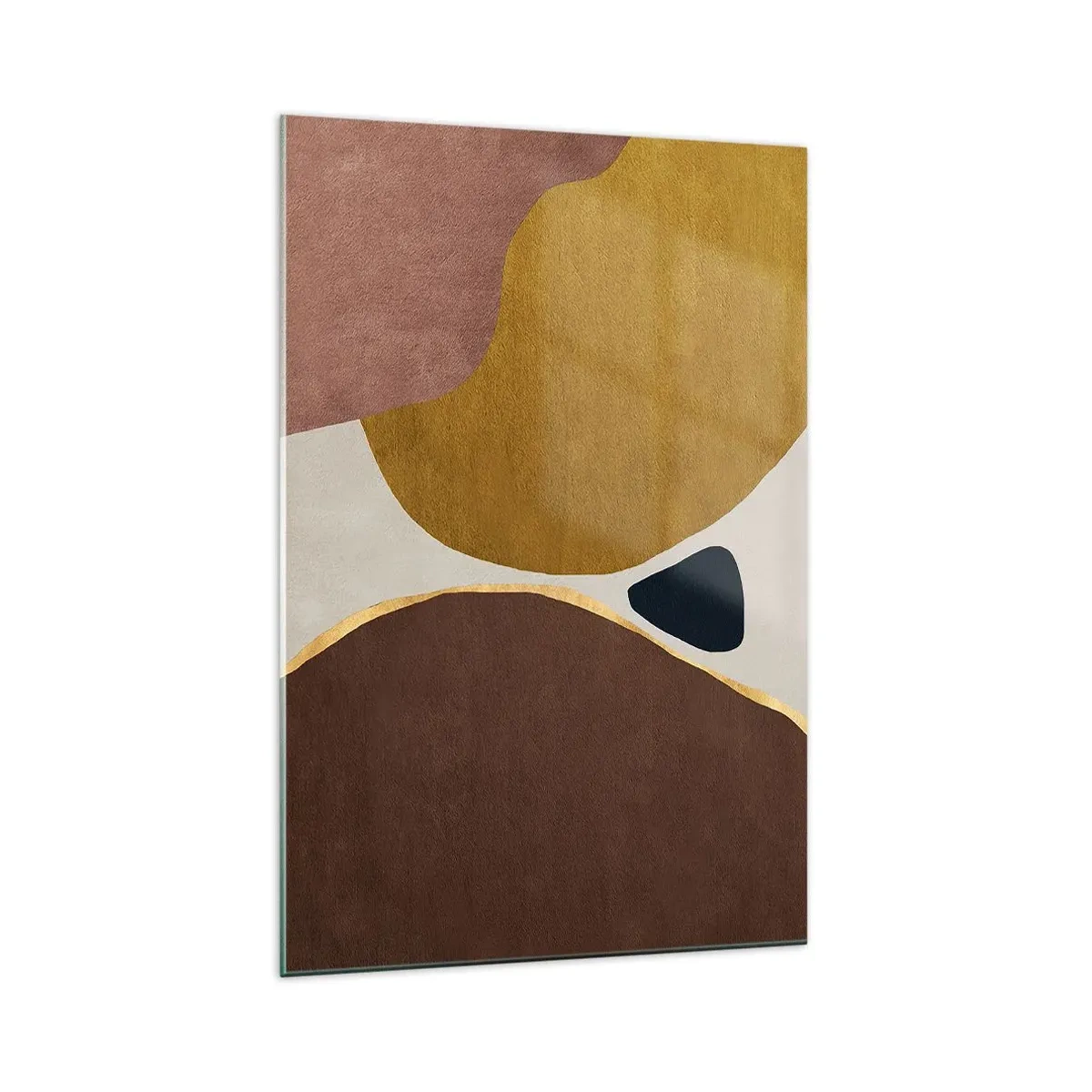 Impression sur verre - Image sur verre - Une composition abstraite avec des formes géométriques aux couleurs chaudes. - 70x100cm - L'abstraction – une place dans l'espace - Décoration murale moderne pour le salon et la chambre ARTTOR