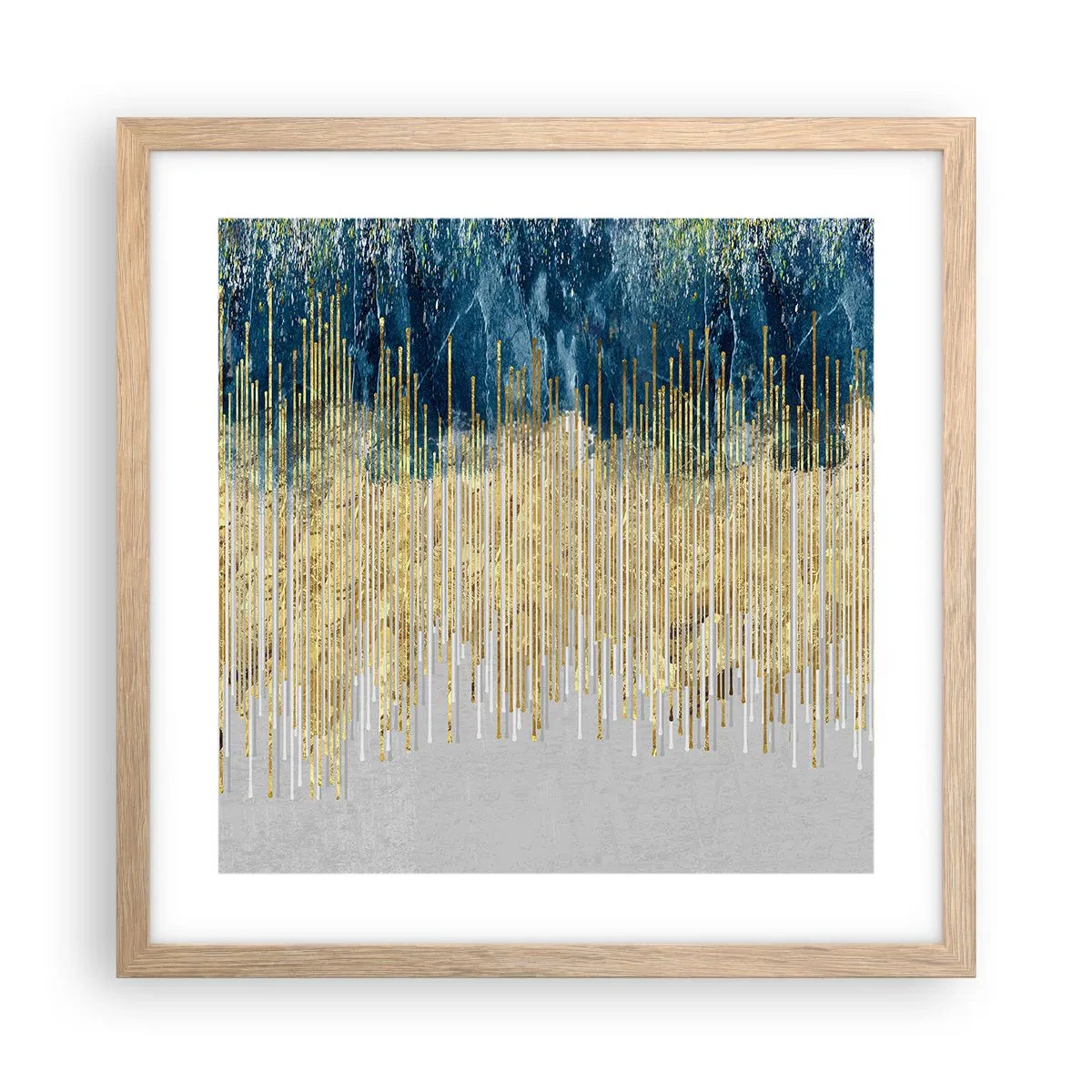 Affiche dans un chêne clair - Poster - Bordure dorée - 40x40 cm