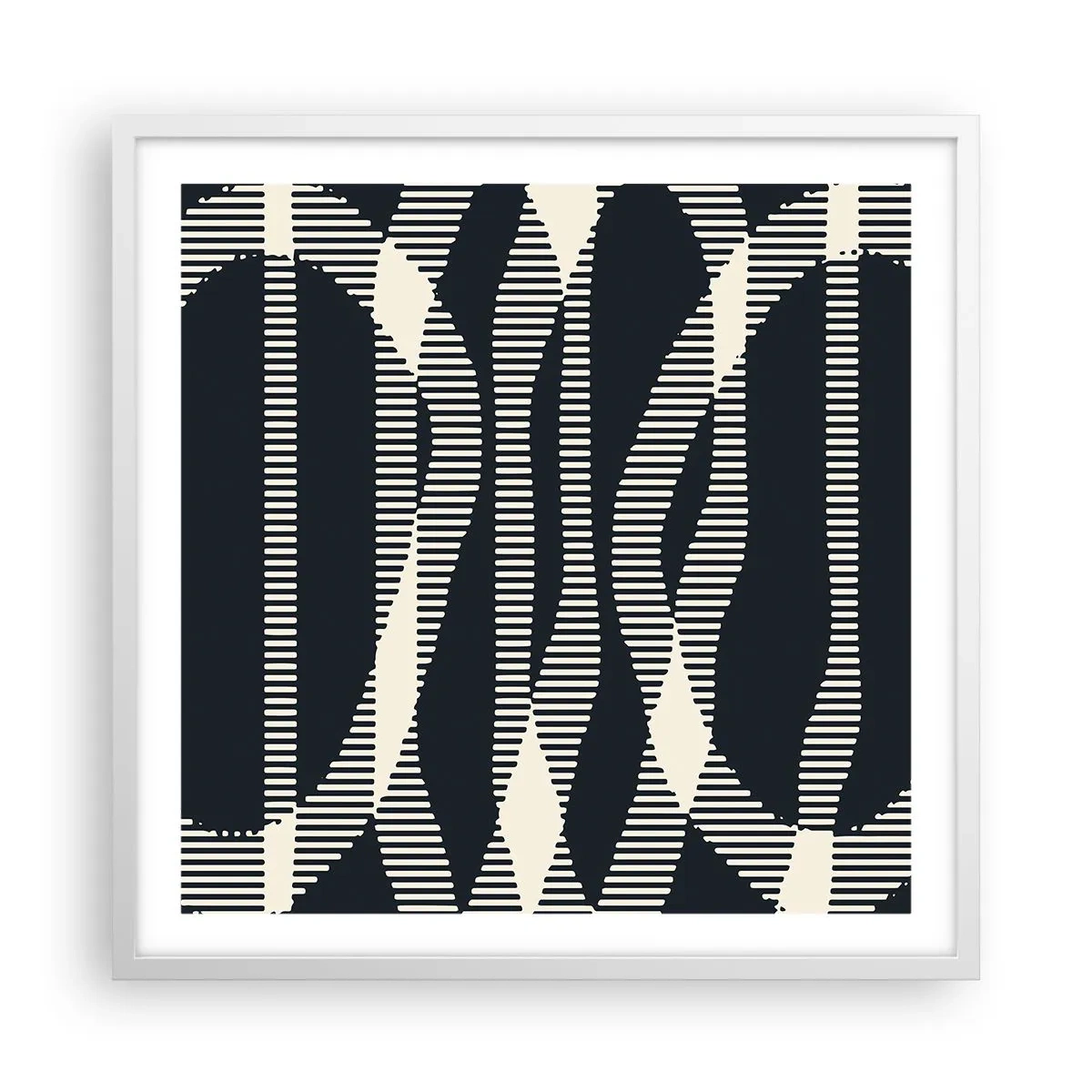 Affiche dans un cadre blanc - Poster - Une tentative de briser l'obscurité - 60x60 cm
