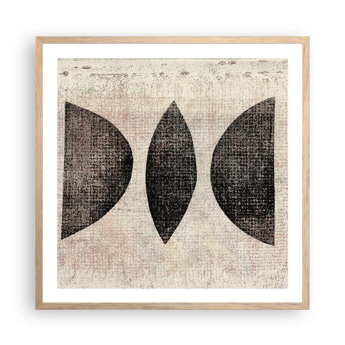 Affiche dans un chêne clair - Poster - Abstraction ethnique - 60x60 cm