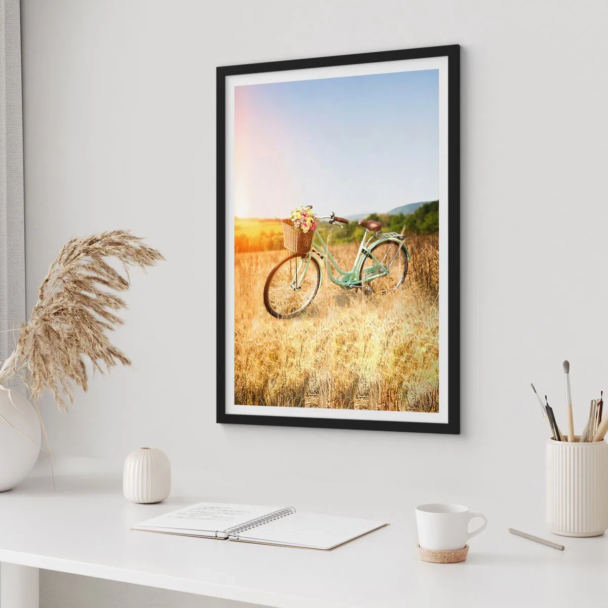 Affiche dans un cadre noir - Poster - Je vais rester un petit moment - 30x40 cm