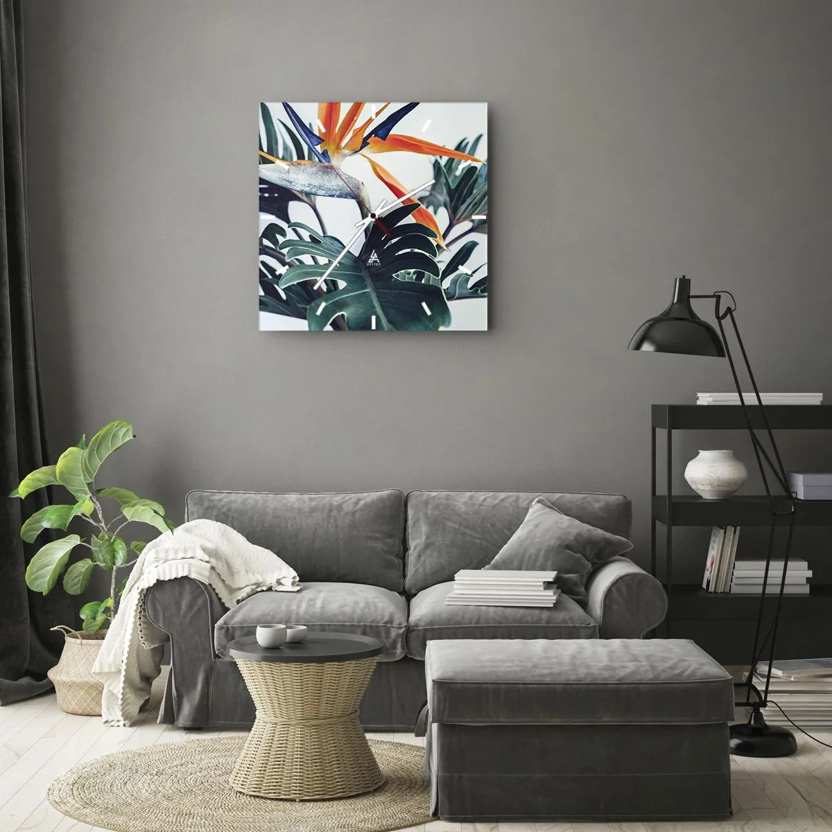 Horloge murale - Pendule murale - Le buisson oiseaux - 40x40 cm