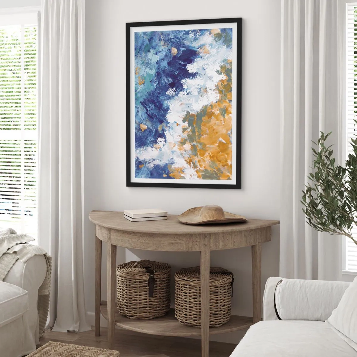 Affiche dans un cadre noir - Poster - Danse des éléments - 40x50 cm