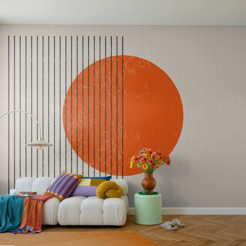 Papier Peint Photo Premium Sand - Toujours le soleil - Soleil, Minimaliste, Lignes - 250x175 cm