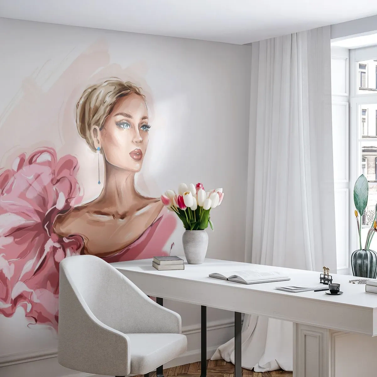 Papier Peint Photo Premium Sand - Comme peinte... - Femme, Mode, Graphique - 250x175 cm