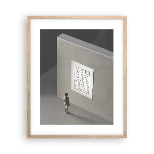 Affiche dans un chêne clair - Poster - Mais où suis-je? - 40x50 cm