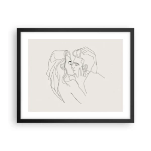 Affiche dans un cadre noir - Poster - Enlacé de sentiment - 50x40 cm