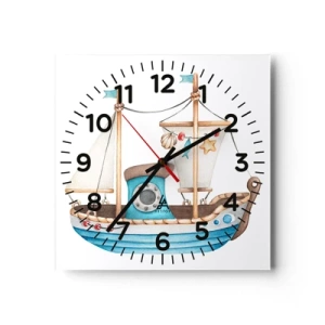 Horloge murale - Pendule murale - Ohé, l'aventure ! - 30x30 cm