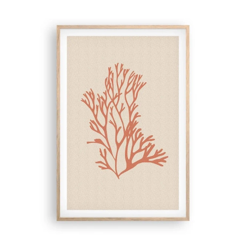 Affiche dans un chêne clair - Poster - Filigrane de corail - 61x91 cm