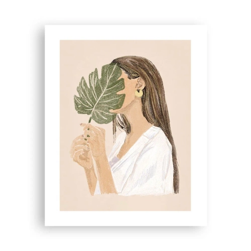 Affiche - Poster - Portrait mystérieux avec un éventail - 40x50 cm