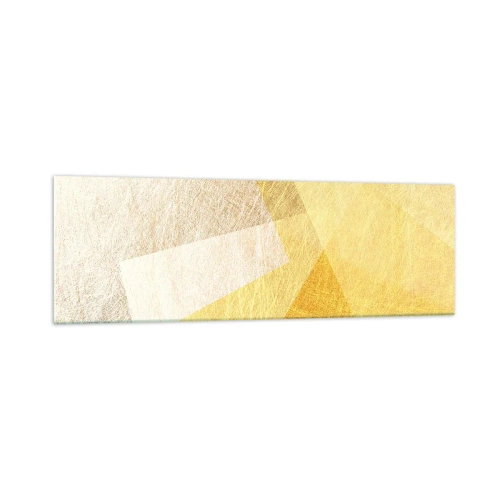 Impression sur verre - Image sur verre - Formes géométriques aux tons dorés et clairs - 160x50cm - Météo géométrique - Décoration murale moderne pour le salon et la chambre ARTTOR