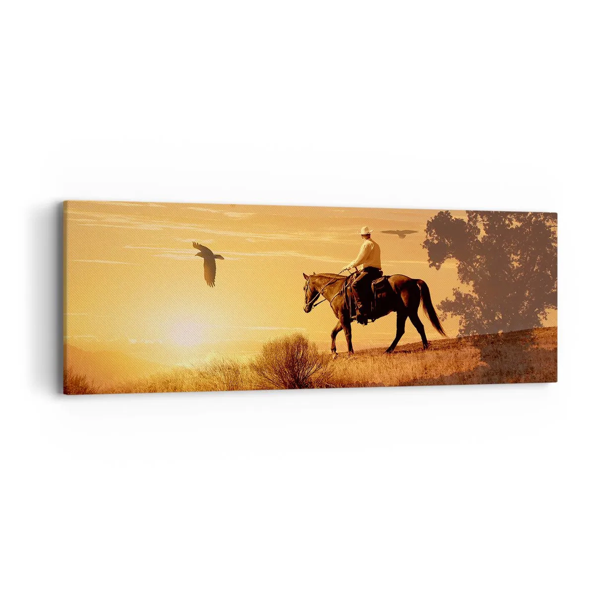 Impression sur toile - Image sur toile - Seul à travers la prairie - 90x30 cm