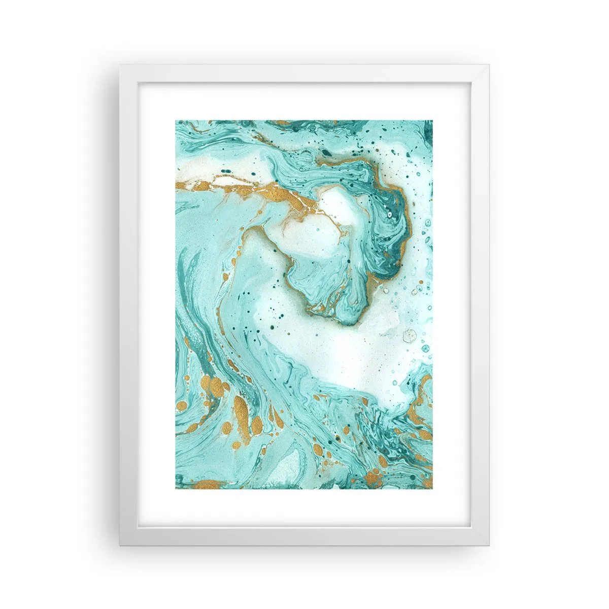 Affiche dans un cadre blanc - Poster - Sous la grande vague de l'ère Edo - 30x40 cm