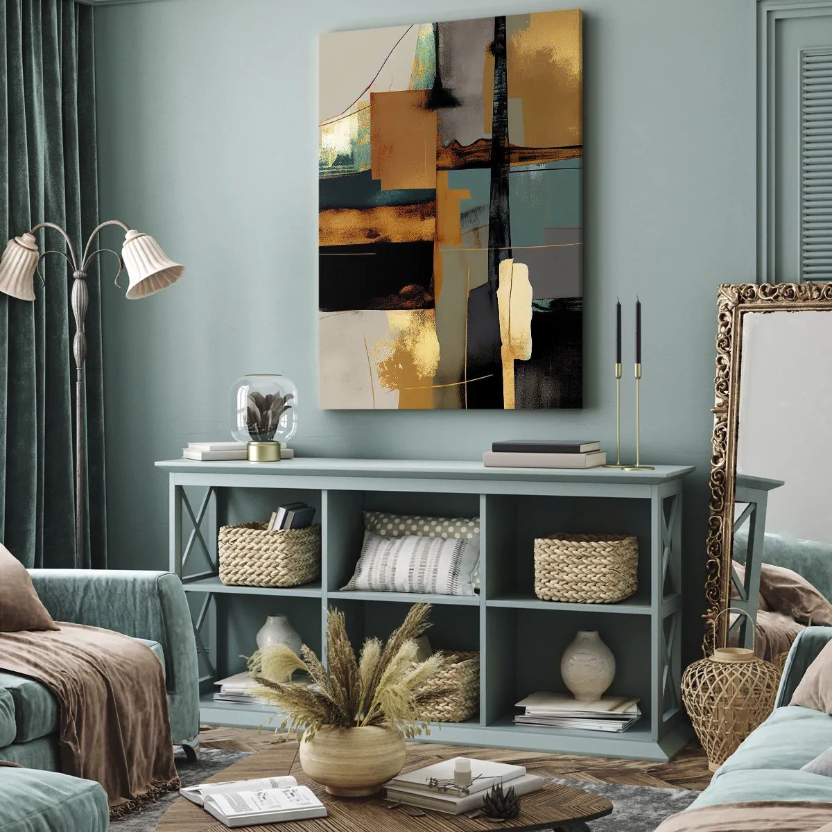 Impression sur toile - Image sur toile - Abstraction – lumière et ombre - 55x100 cm