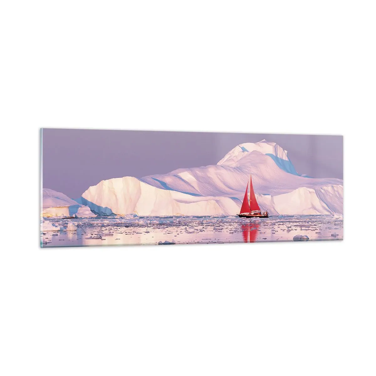 Impression sur verre - Image sur verre - La chaleur de la voile, le froid de la glace - 90x30 cm