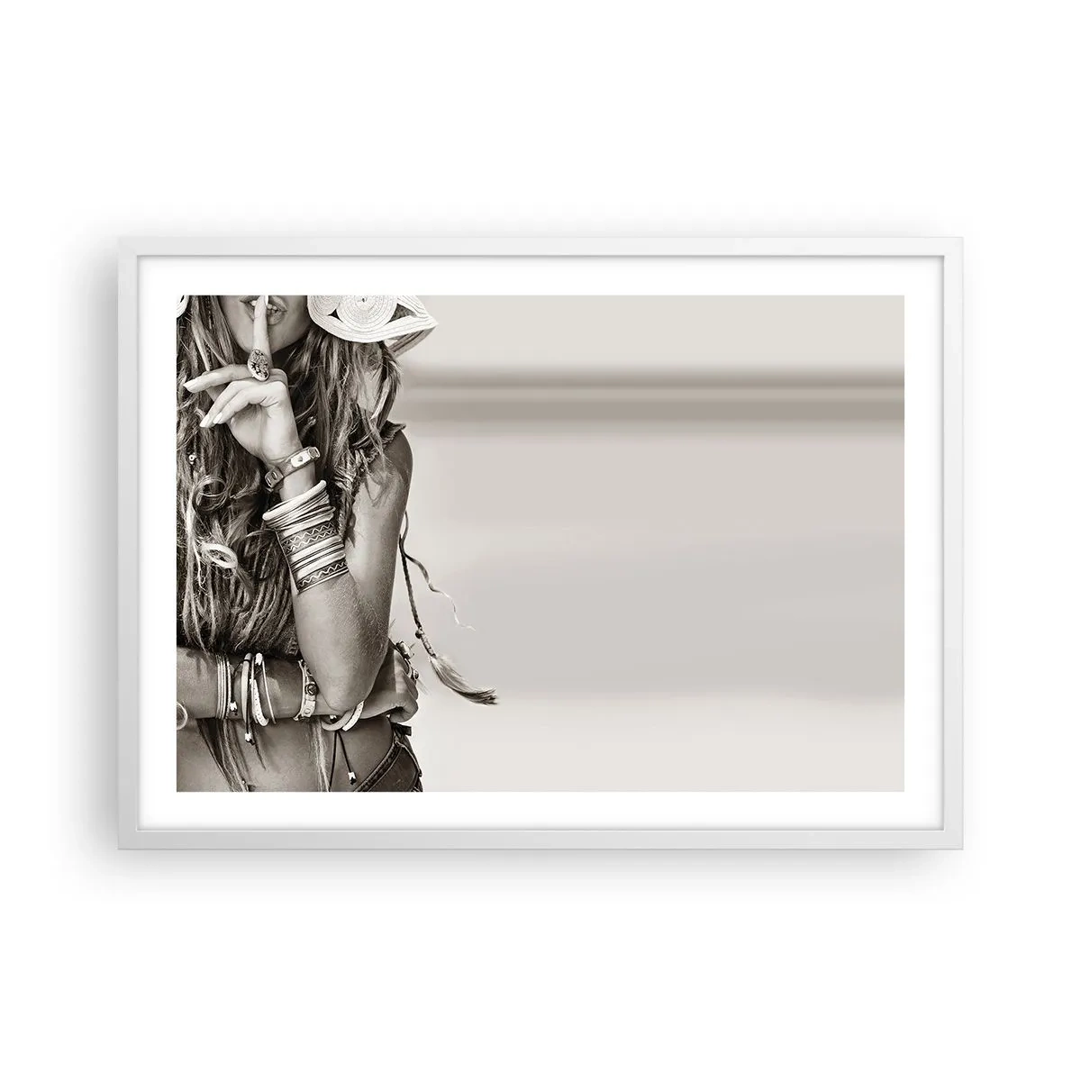 Affiche dans un cadre blanc - Poster - Comment va la fille - 70x50 cm