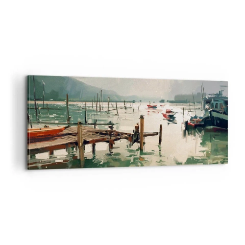 Impression sur toile - Image sur toile - Trempé dans une lune en fusion - 100x40 cm