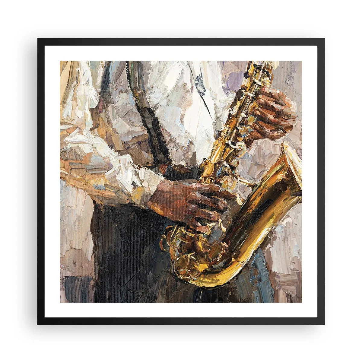 Affiche dans un cadre noir - Poster - C'est l'heure du solo - 60x60 cm