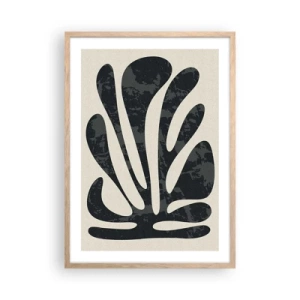 Affiche dans un chêne clair - Poster - Abstraction à plusieurs doigts - 50x70 cm