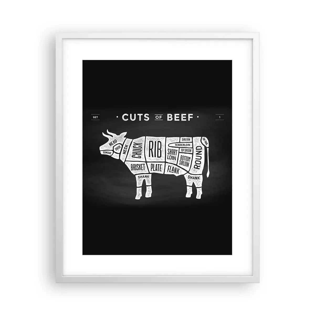 Affiche dans un cadre blanc - Poster - L'art de la découpe - 40x50 cm