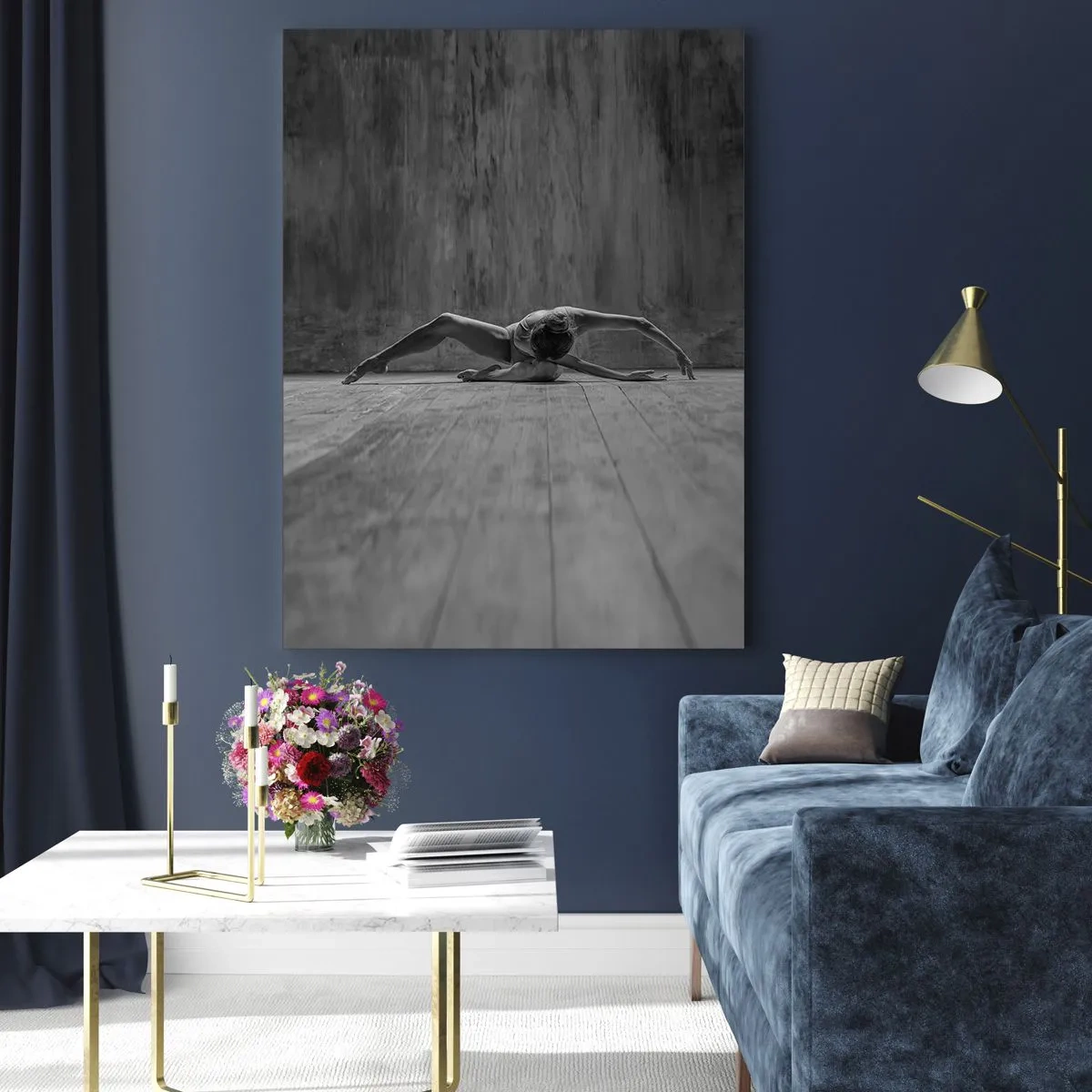 Impression sur verre - Image sur verre - Une danseuse dans une pose artistique - 80x120cm - Symétrie trouvée - Décoration murale moderne pour le salon et la chambre ARTTOR