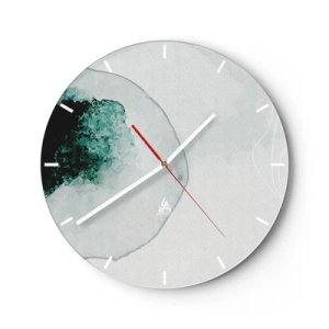 Horloge murale - Pendule murale - Une composition artistique ressemblant à une goutte d'eau avec de la verdure - 30x30cm - Dans une goutte d'eau - Décoration murale moderne pour le salon, la cuisine et la chambre ARTTOR