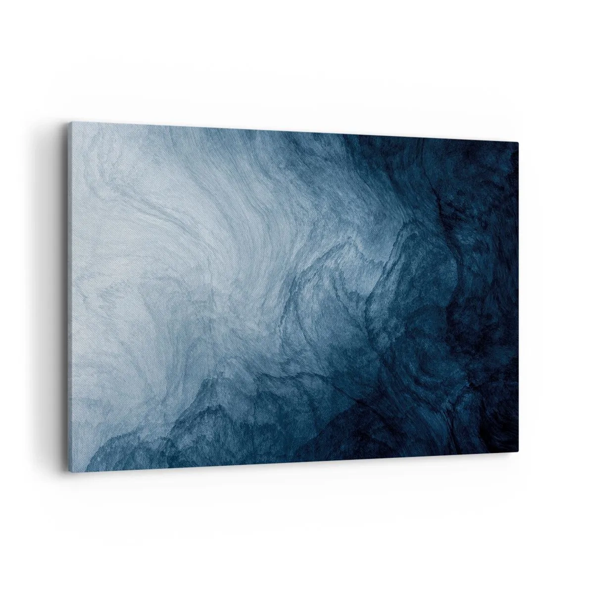 Impression sur toile - Image sur toile - Une composition abstraite dans les tons de bleu et bleu marine. - 120x80cm - Atteindre en profondeur - Décoration murale moderne pour le salon et la chambre ARTTOR